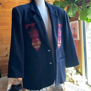 VINTAGE oversized western wool blazer
